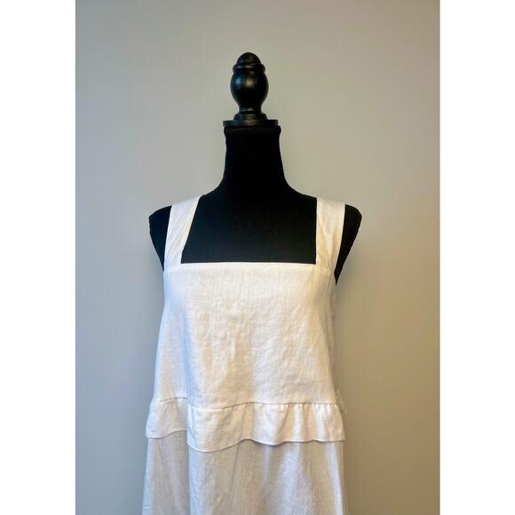 Show Me Your Mumu Napa Mini Dress in White Linen Large Sleeveless Tiered Ruffle - Picture 3 of 5